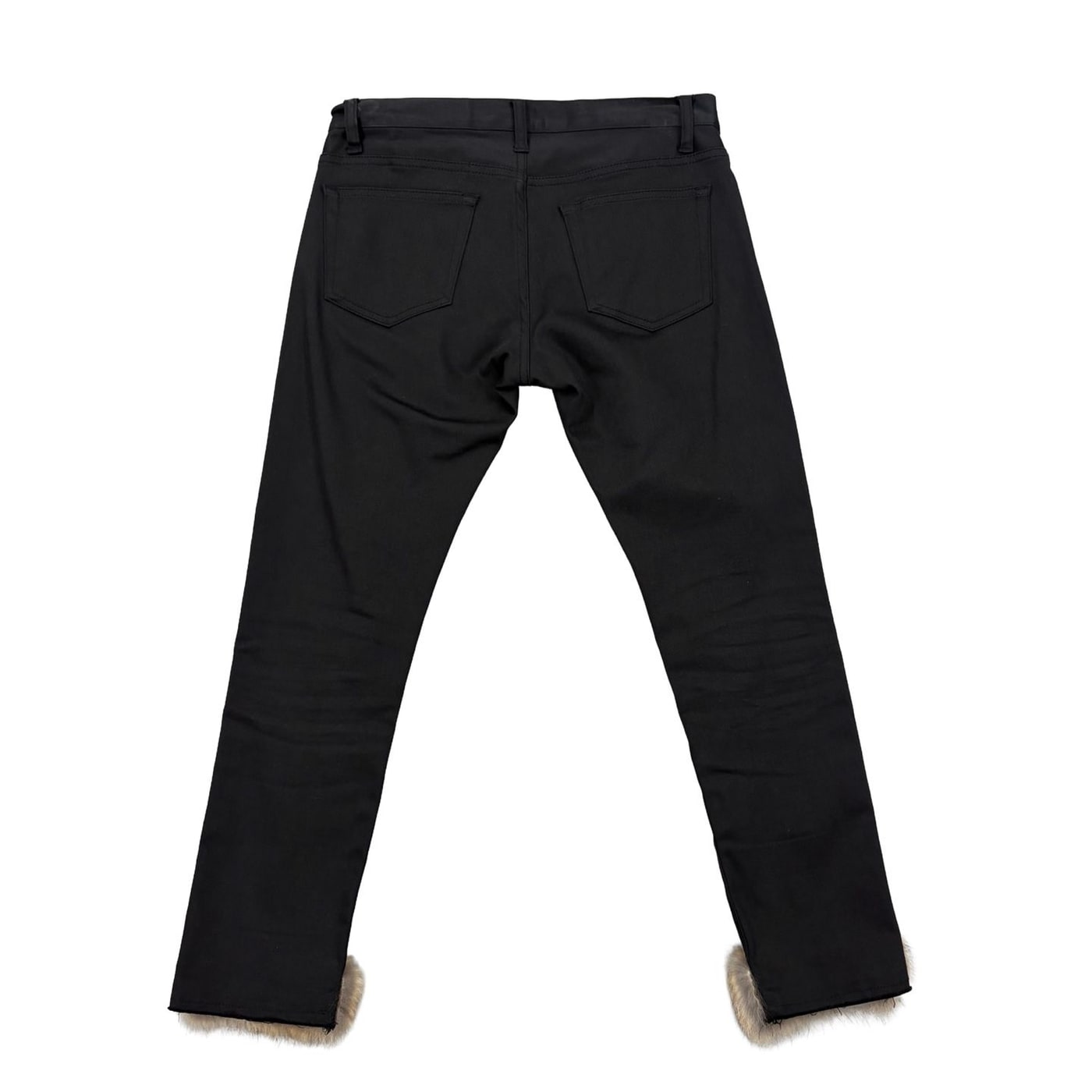 UNDERCOVER Faux Fur Trim Black Pants 상세 이미지 1