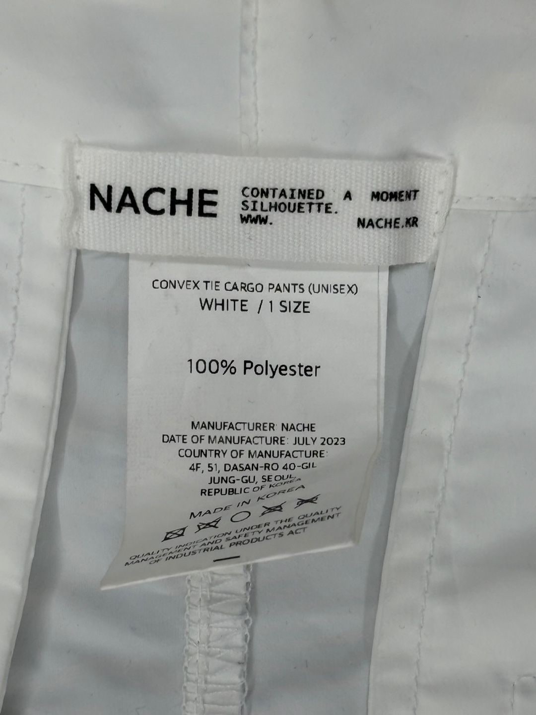 Nache White Cargo Pants 상세 이미지 5