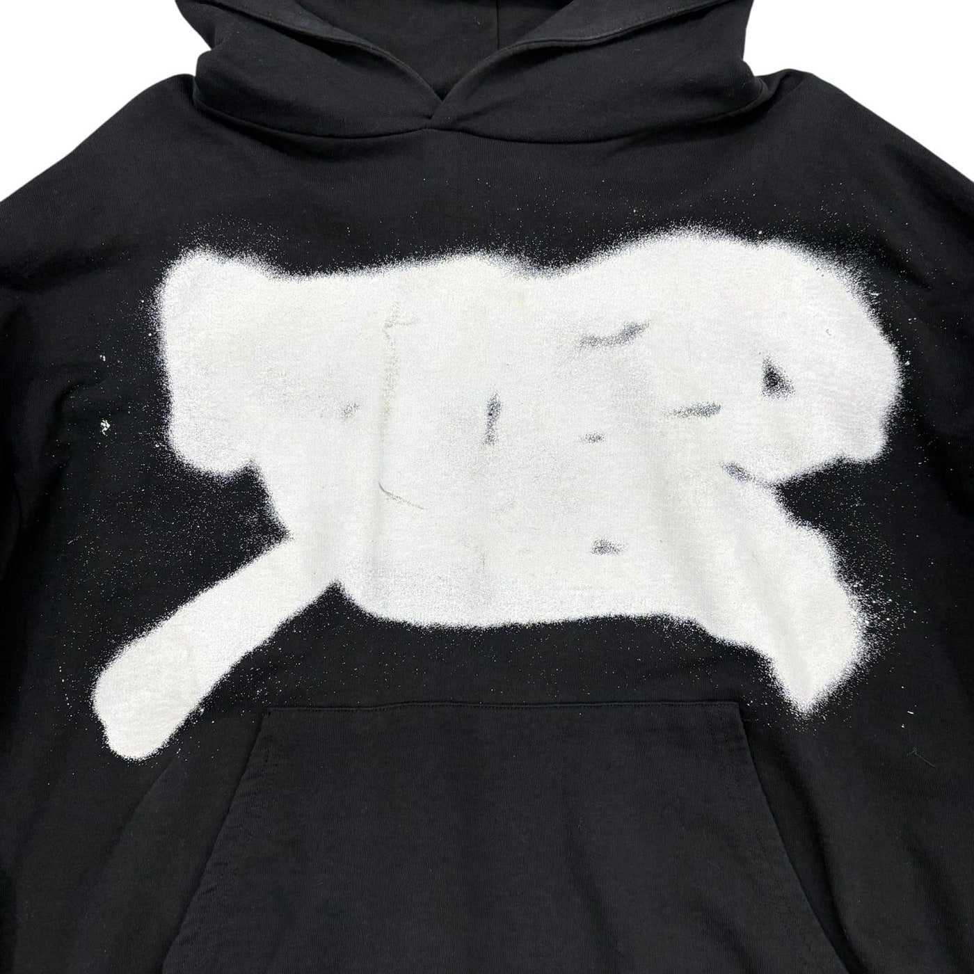 Brashy Black Hoodie with Expression Print 상세 이미지 3
