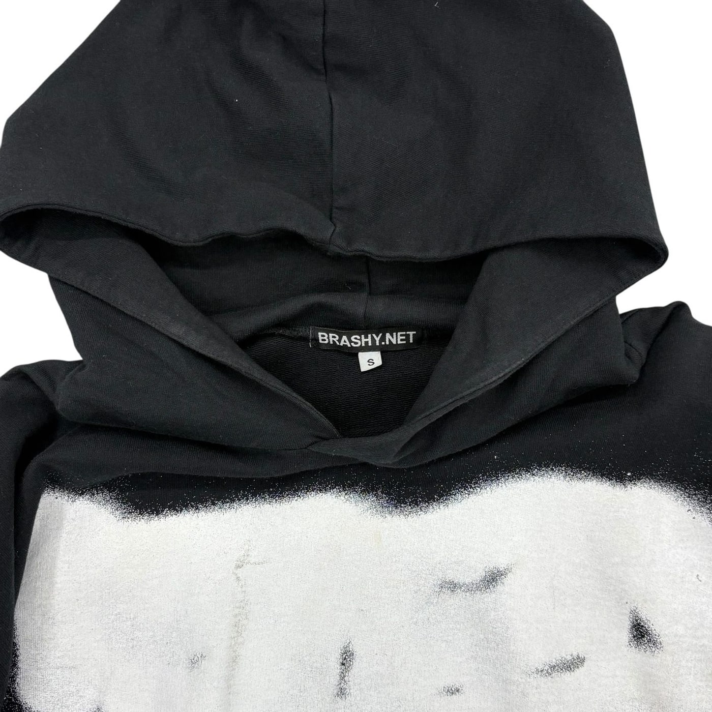 Brashy Black Hoodie with Expression Print 상세 이미지 2