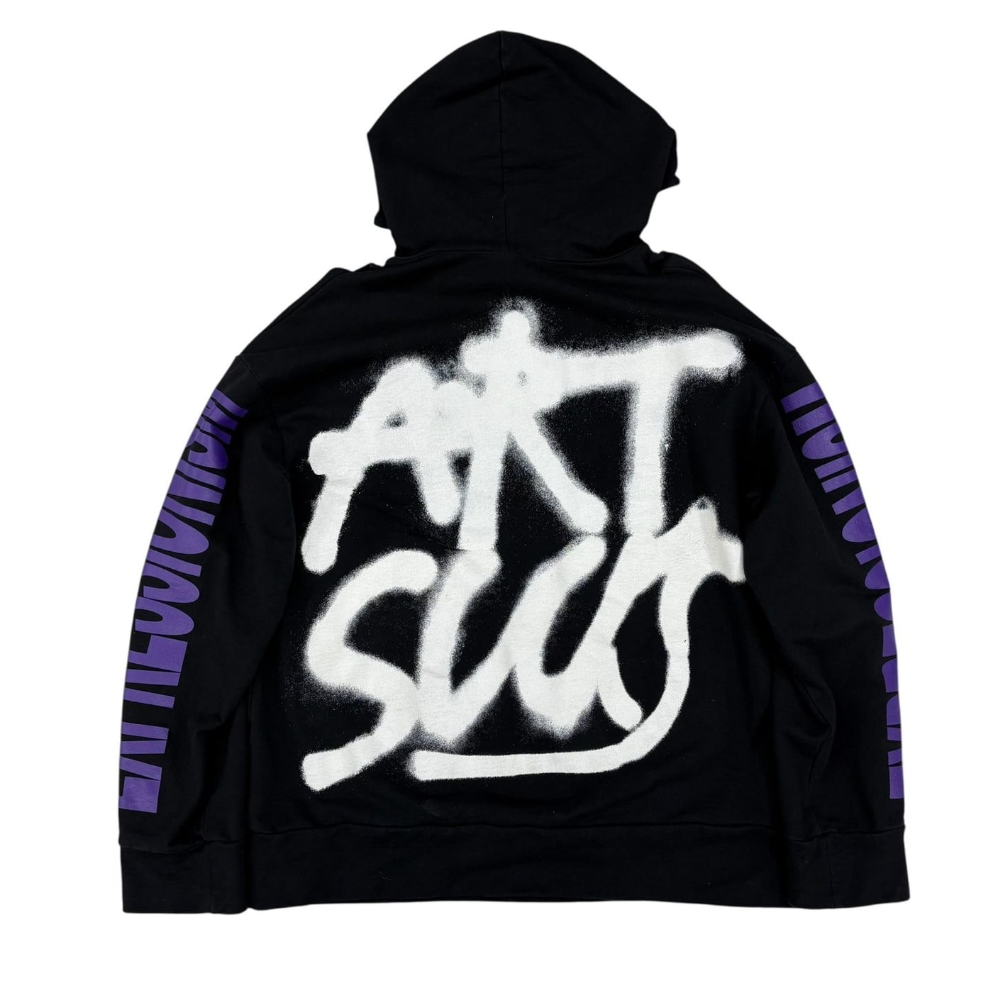 Brashy Black Hoodie with Expression Print 상세 이미지 1