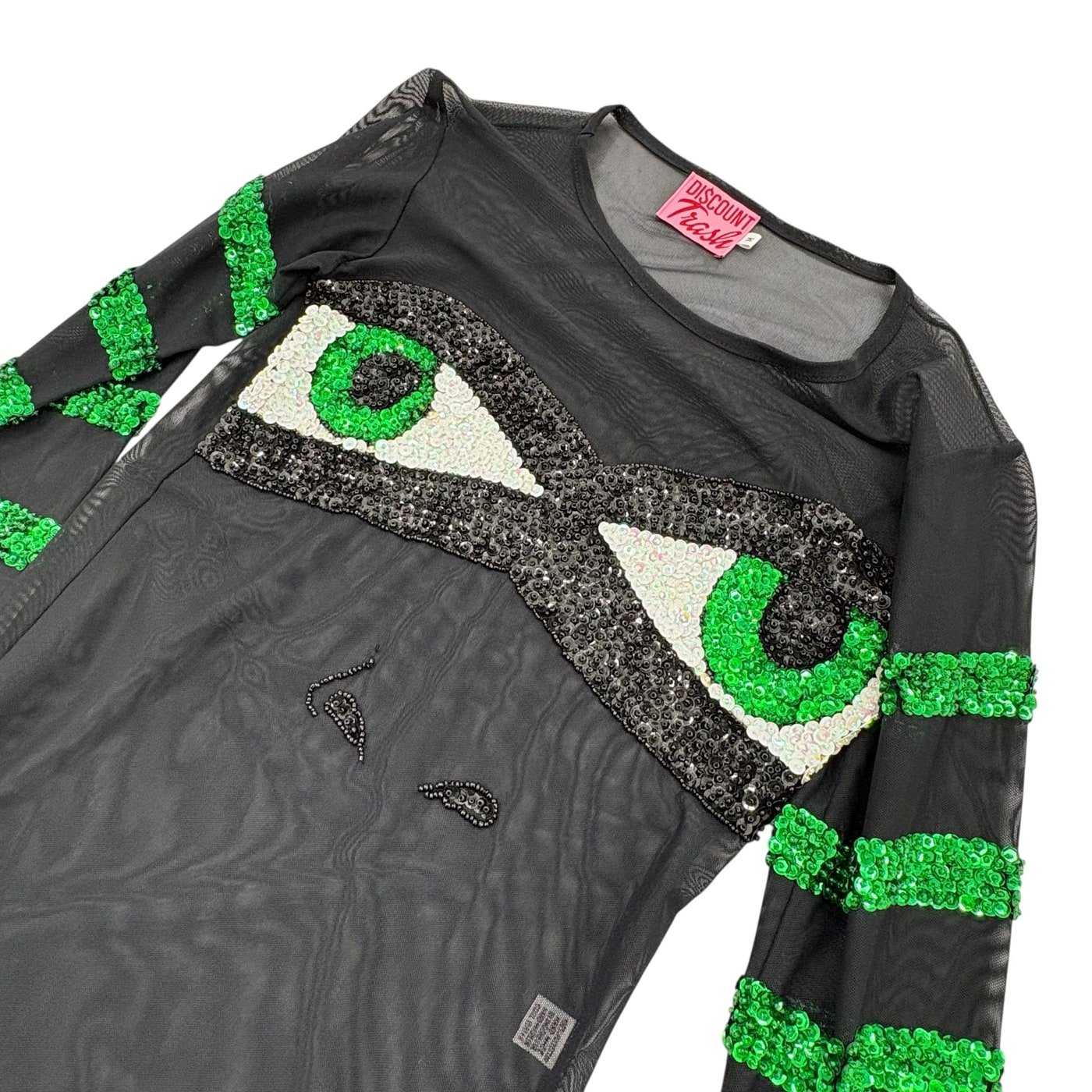DISCOUNT UNIVERSE Sequin Eye Graphic Long Sleeve Top 상세 이미지 2