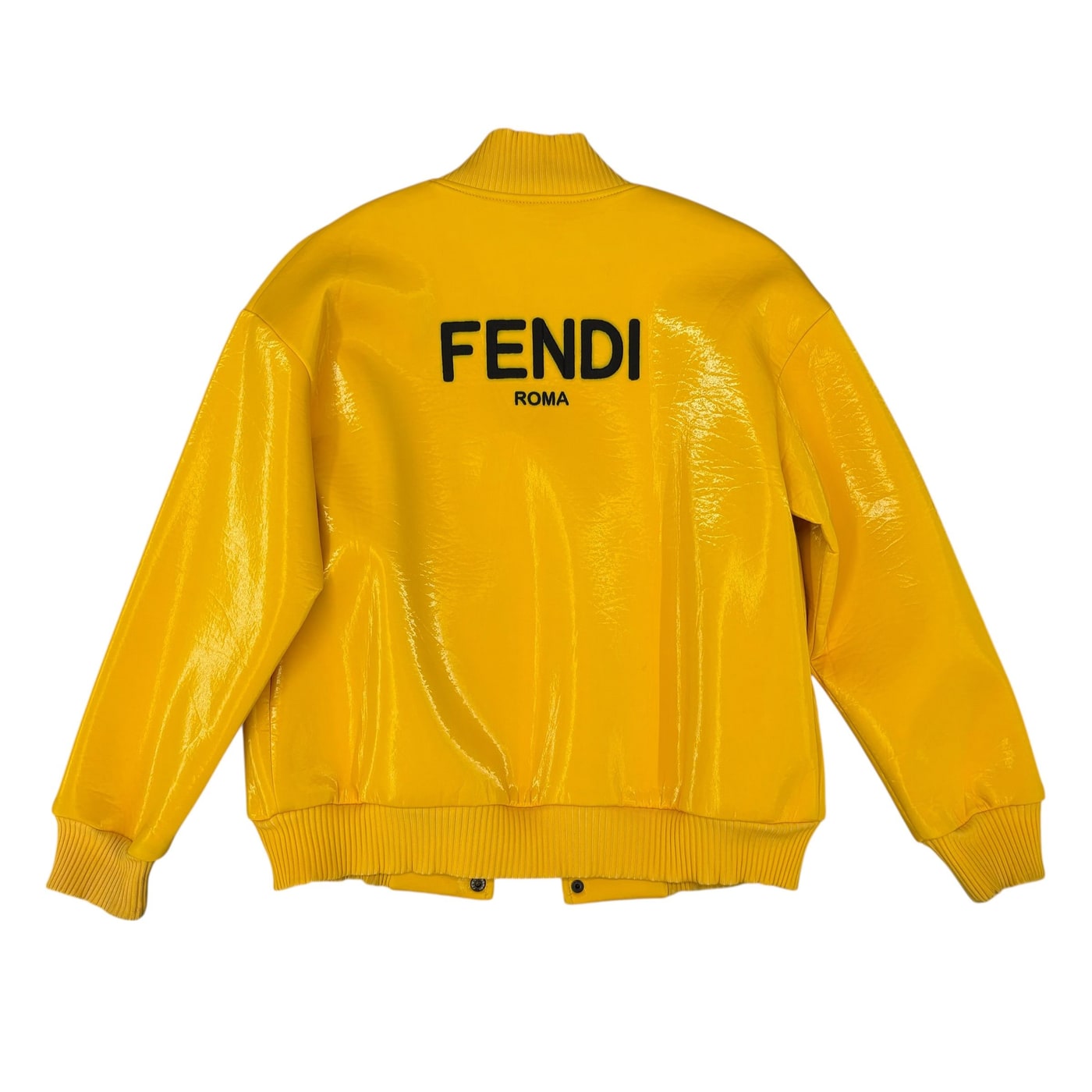 FENDI Shiny Yellow Bomber Jacket 상세 이미지 1