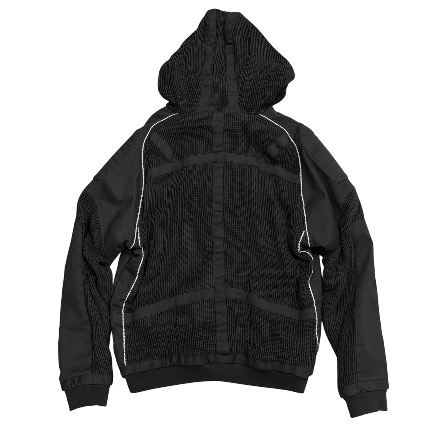 KANG HYUK Black Mesh Hoodie 상세 이미지 1