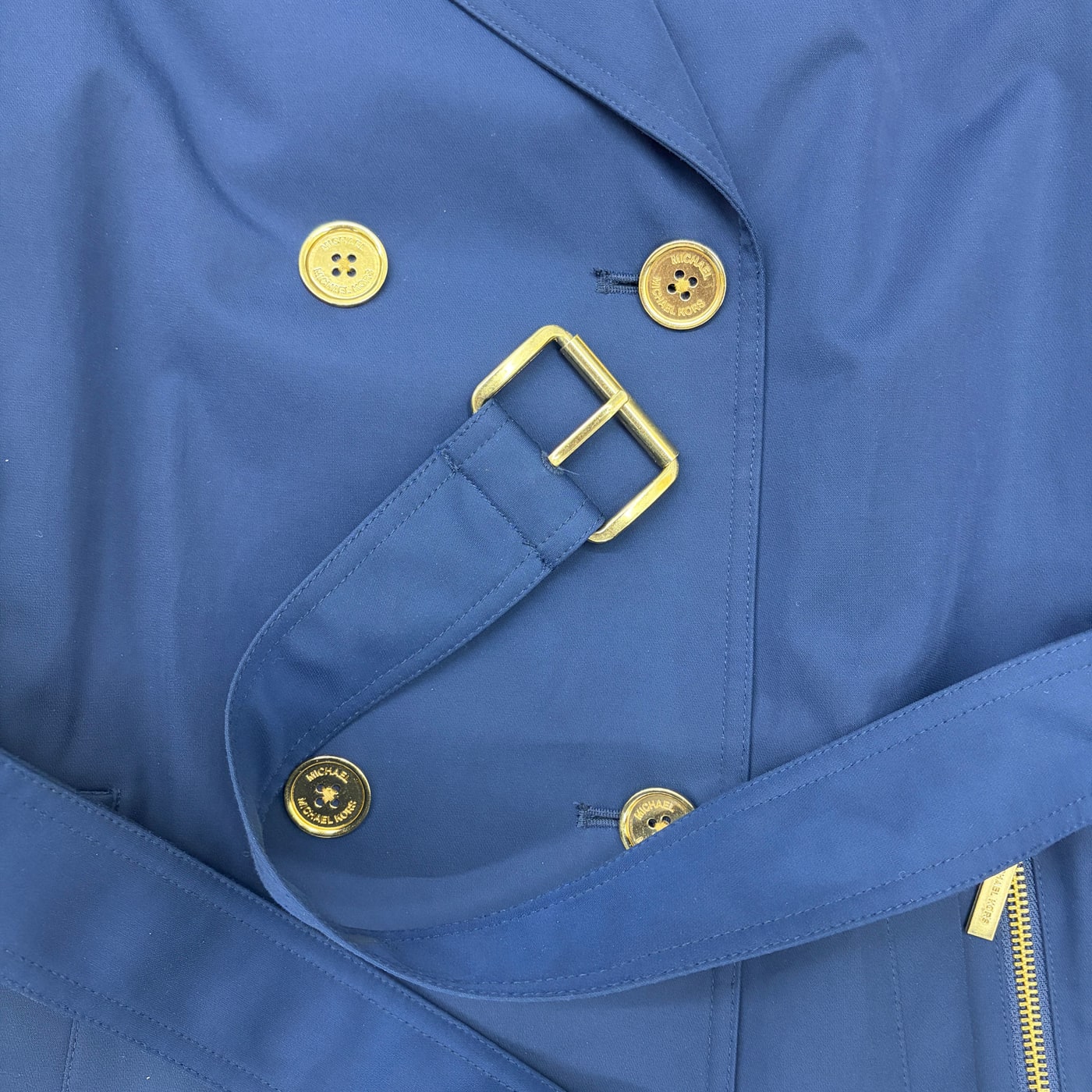 MICHAEL KORS Navy Double-Breasted Trench Coat 상세 이미지 2