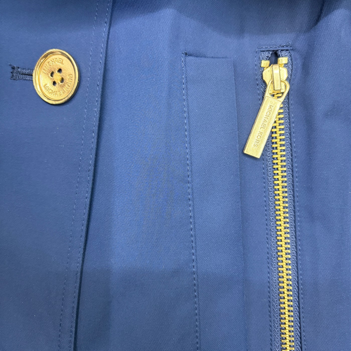 MICHAEL KORS Navy Double-Breasted Trench Coat 상세 이미지 3
