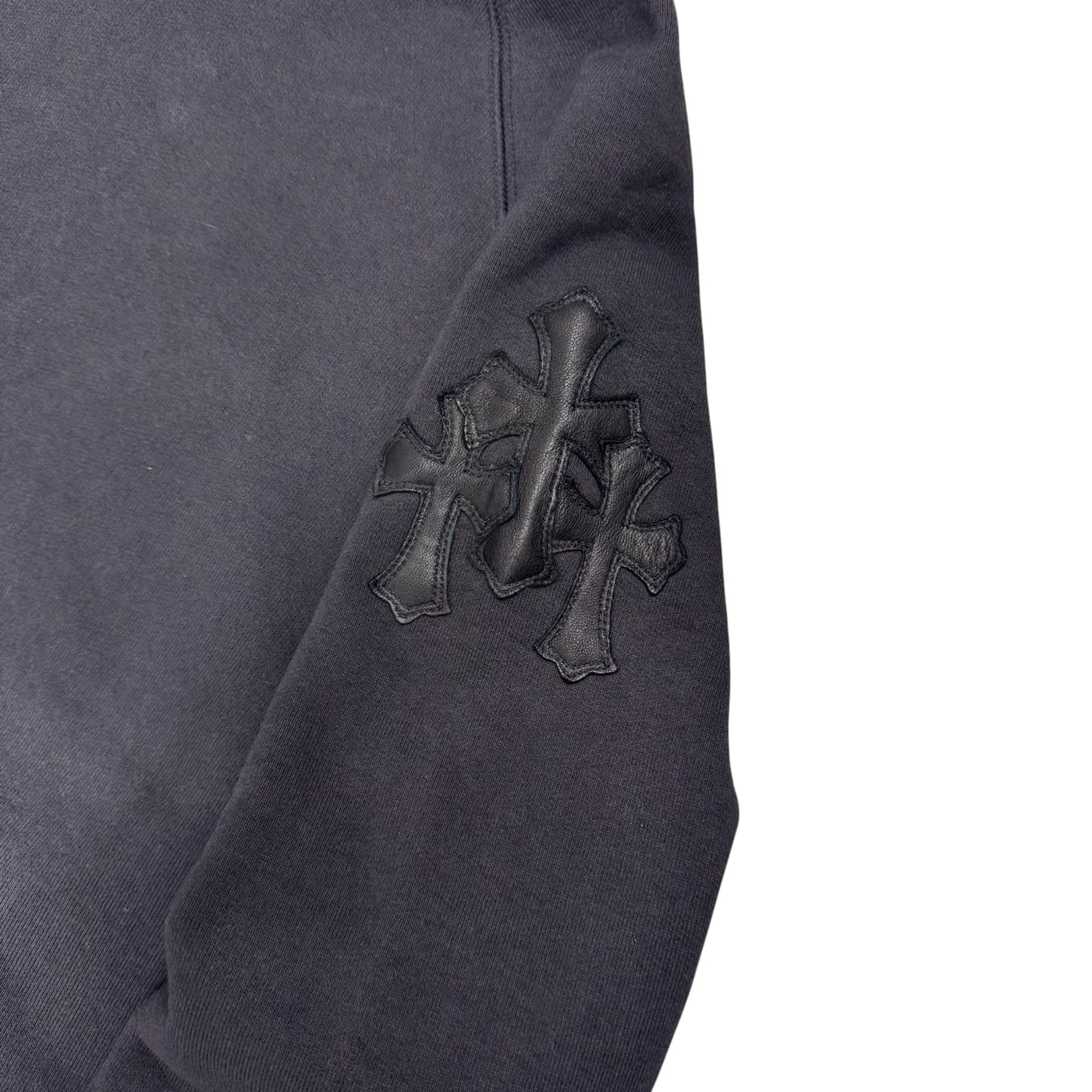 CHROME HEARTS Leather Cross Patch Hoodie 상세 이미지 1