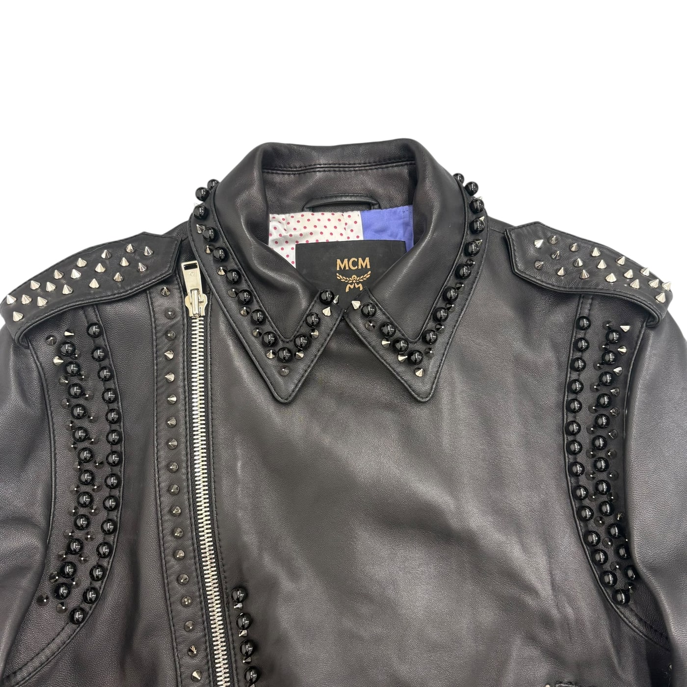 MCM Studded Leather Biker Jacket 상세 이미지 3