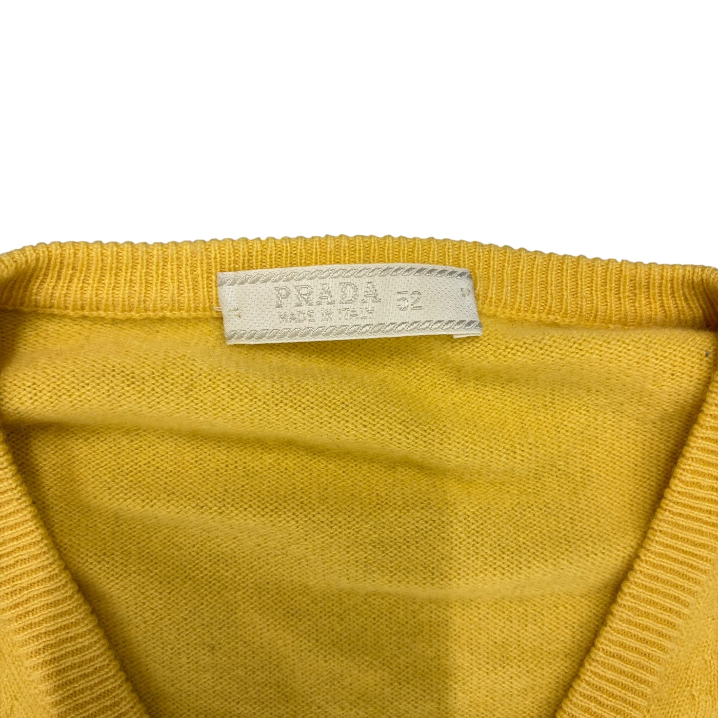 PRADA Yellow V-Neck Sweater 상세 이미지 3