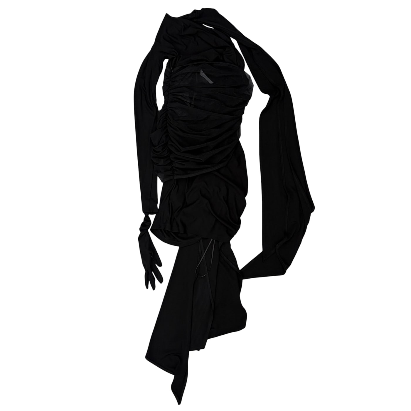MUGLER X H&M Black Ruched Dress 상세 이미지 1