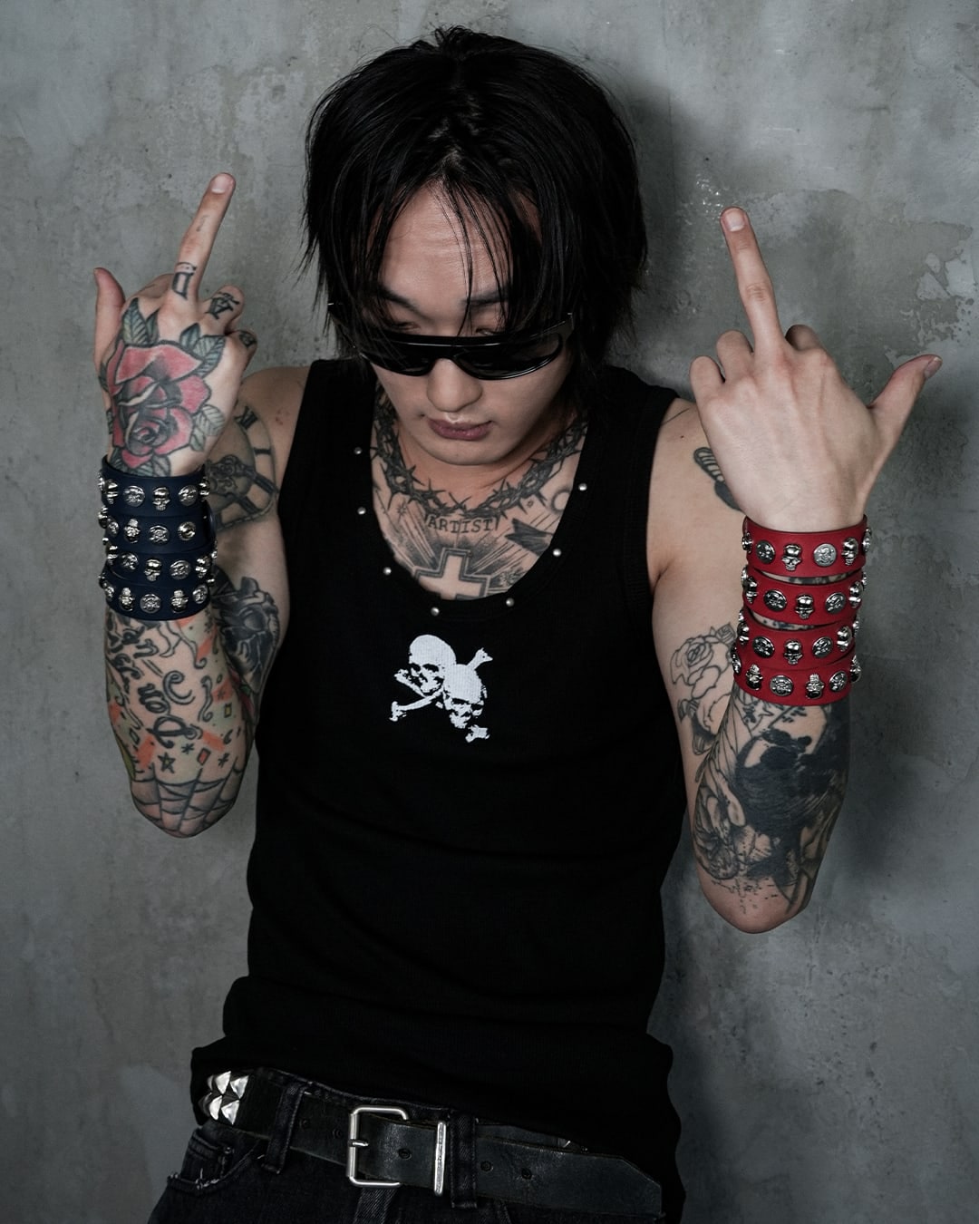 Skull Leather Bracelet 상세 이미지 1