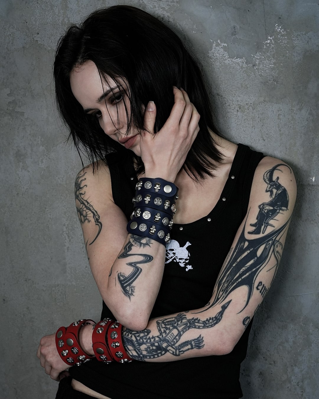Skull Leather Bracelet 상세 이미지 2