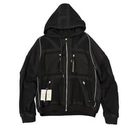 KANG HYUK Black Mesh Hoodie