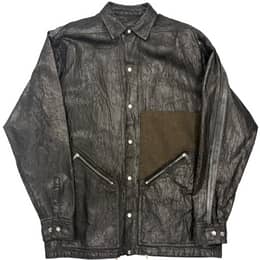 RICK OWENS Black Textured Coated Jacket