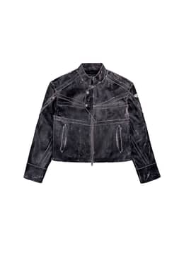 유틸리티 레이서 빈티지 소가죽 재킷_블랙