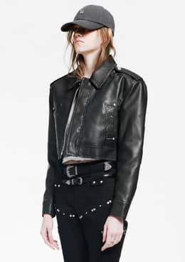 빈티지 레더 숏 자켓_블랙