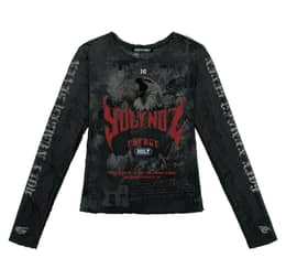 홀리 레드 포인트 레터링 롱 슬리브_블랙 