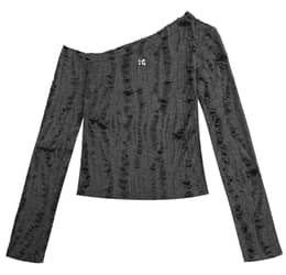 홀리 심볼 빈티지 오프숄더 _ 그레이